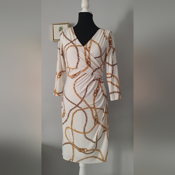 Ralph Lauren Dresses & Skirts - Ralph Lauren dress  Gold Chain  Size 6 Midi Cocktail Read Full Drescription